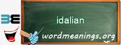 WordMeaning blackboard for idalian